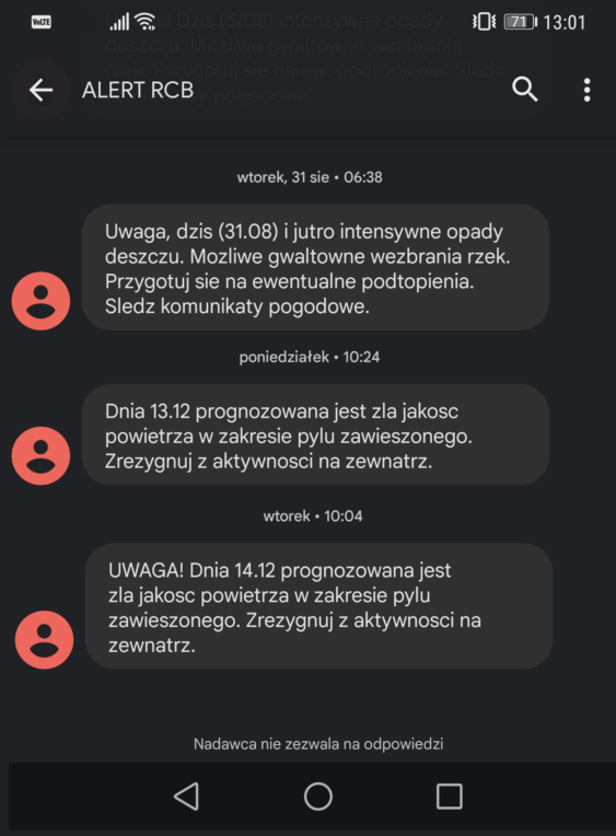 RCB alerts - CzystyTlen.pl