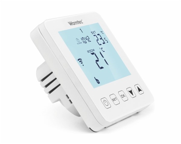 Regulator temperatury Warmtec PRT 01 podtynkowy 2 czujnikowy Wi Fi bialy profil - CzystyTlen.pl