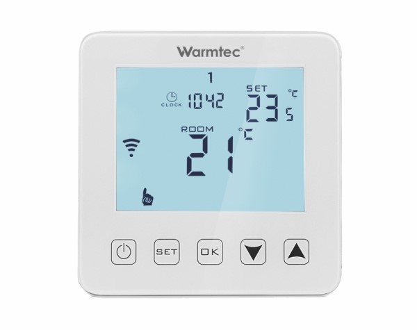 Regulator temperatury Warmtec PRT 01 podtynkowy 2 czujnikowy Wi Fi bialy - CzystyTlen.pl