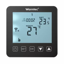 Regulator temperatury Warmtec PRT-01-CZ podtynkowy 2-czujnikowy Wi-Fi – czarny