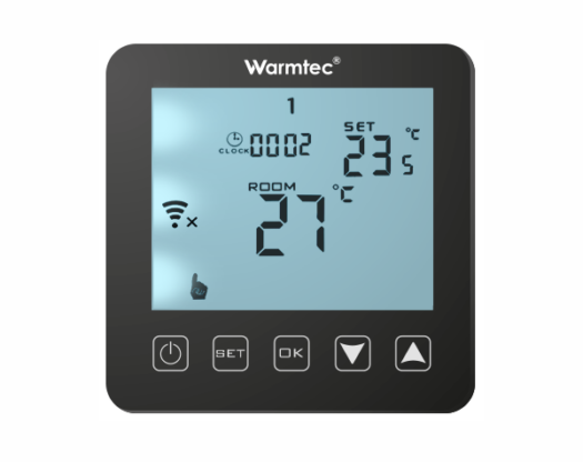 Regulator temperatury Warmtec PRT 01 podtynkowy 2 czujnikowy Wi Fi czarny - CzystyTlen.pl