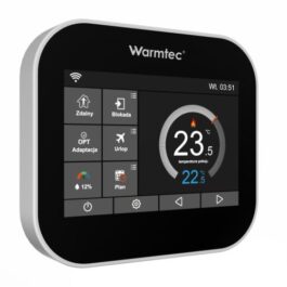 Regulator temperatury Warmtec ITS czarny podtynkowy 2-czujnikowy Wi-Fi