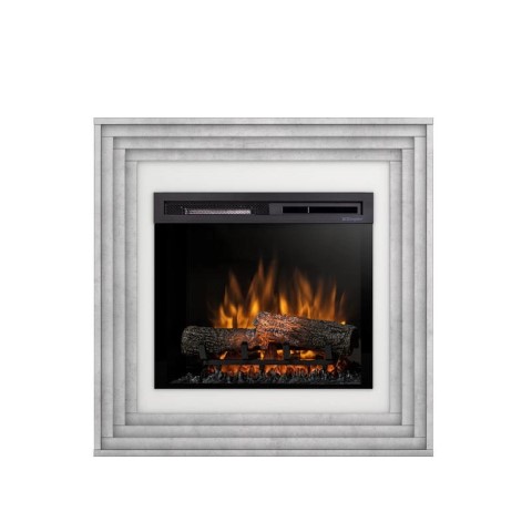 Kominek elektryczny Warmtec Katra Dimplex 23" XHD OptiFlame LED - beton, biały śmietankowy połysk 2 - CzystyTlen.pl Kominek elektryczny Warmtec Katra Dimplex 23 cali XHD OptiFlame LED beton bialy smietankowy polysk 2 - CzystyTlen.pl
