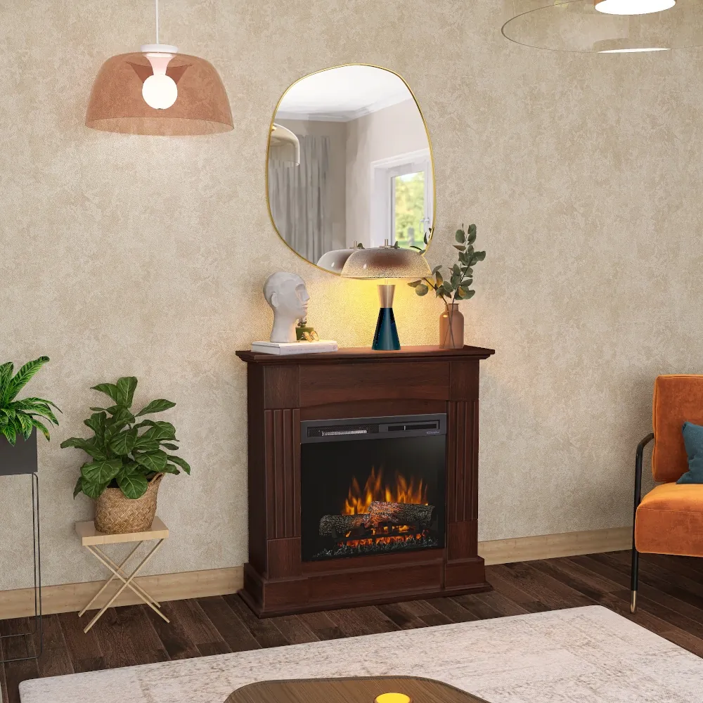 Kominek elektryczny Warmtec Cavo wkład Dimplex 23' XHD Optiflame - fornir dąb brązowy