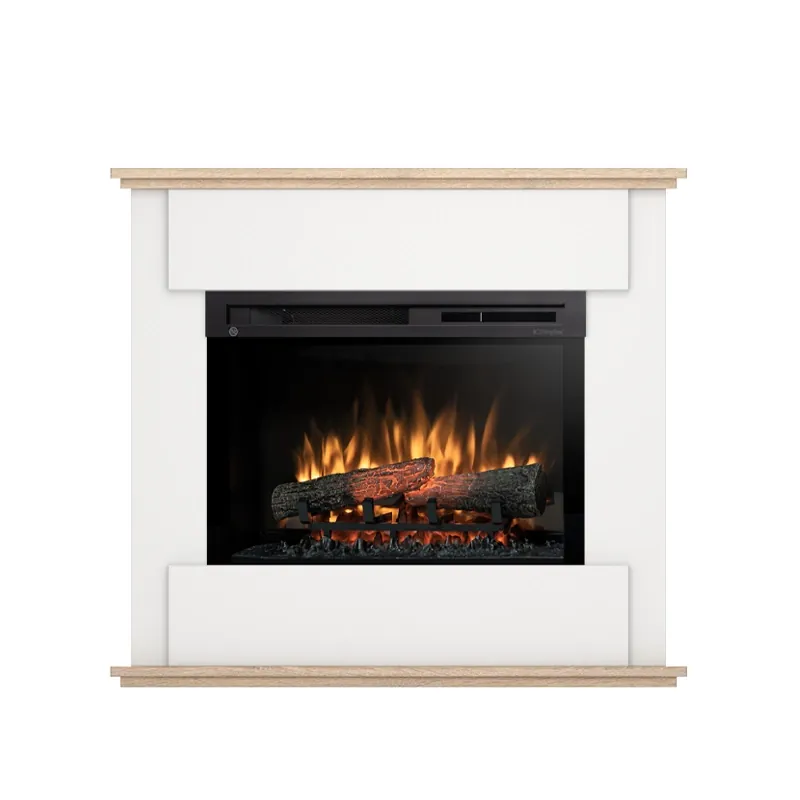 Kominek elektryczny Warmtec Fonte wkład Dimplex 26' XHD Optiflame - biały, dąb sonoma.