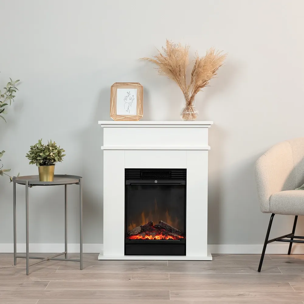 Kominek elektryczny Warmtec Fori z efektem Optiflame - biały mat