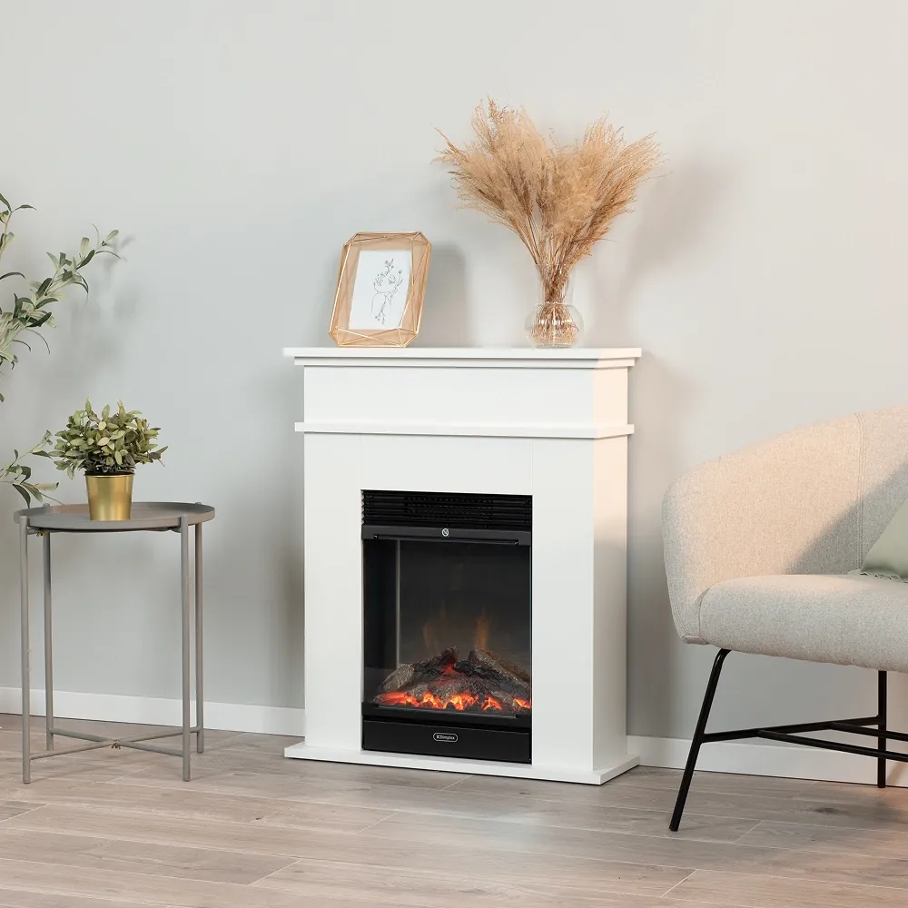 Kominek elektryczny Warmtec Fori z efektem Optiflame - biały mat