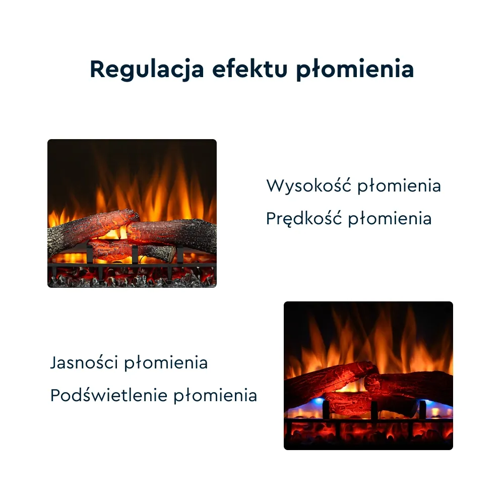 Kominek elektryczny Warmtec Luena wkład Dimplex 23' XHD Optiflame - biały połysk