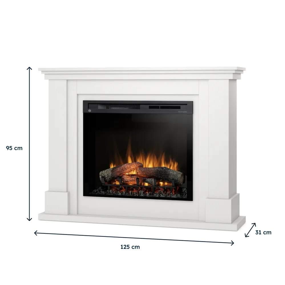 Kominek elektryczny Warmtec Luena wkład Dimplex 28 XHD Optiflame - biały mat, lakierowany 12 - CzystyTlen.pl Kominek elektryczny Warmtec Luena wkład Dimplex 28 XHD Optiflame - biały mat, lakierowany