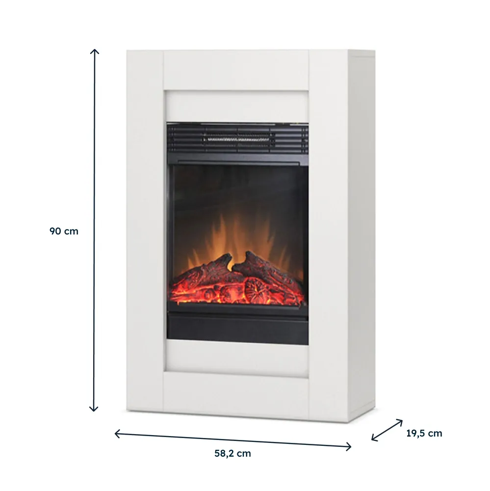 Kominek elektryczny Warmtec Sono z efektem Optiflame - biały mat