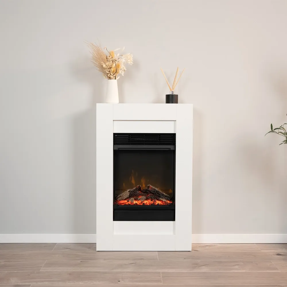 Kominek elektryczny Warmtec Sono z efektem Optiflame - biały mat