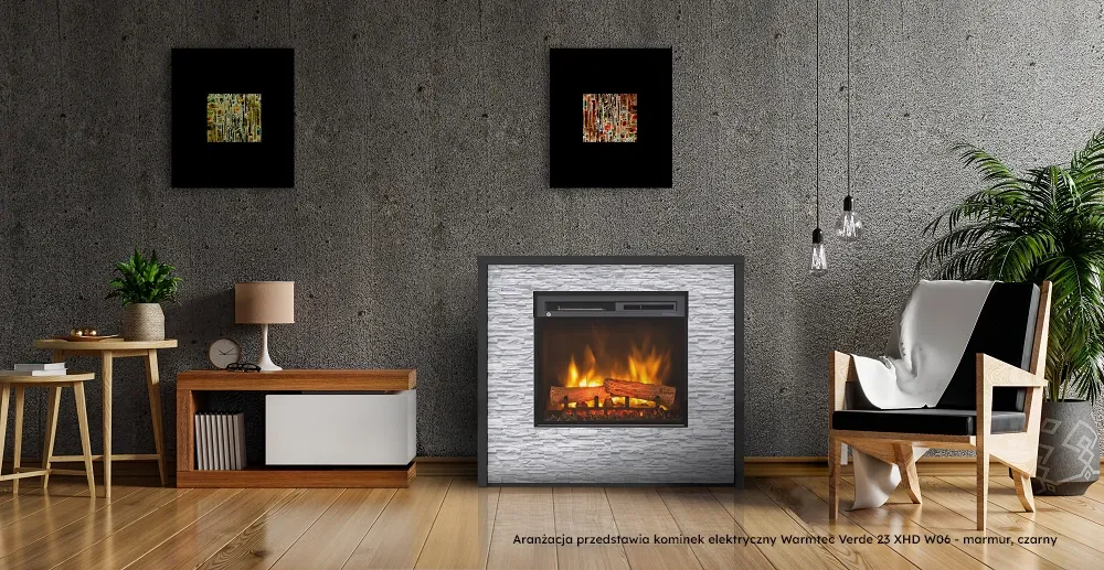 Kominek elektryczny Warmtec Verde wkład Dimplex 23" XHD Optiflame - biały mat 7 - CzystyTlen.pl Kominek elektryczny Warmtec Verde wkład Dimplex 23' XHD Optiflame - biały mat